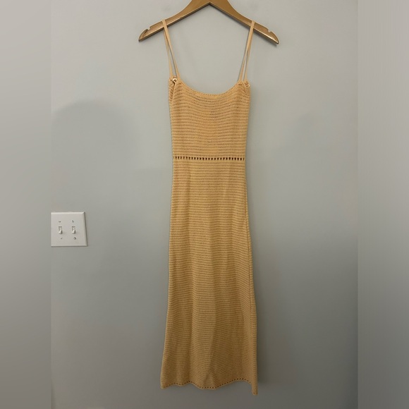 NWT Zara Peach Crochet Knit Midi Dress 3991/039/711 - Picture 3 of 6